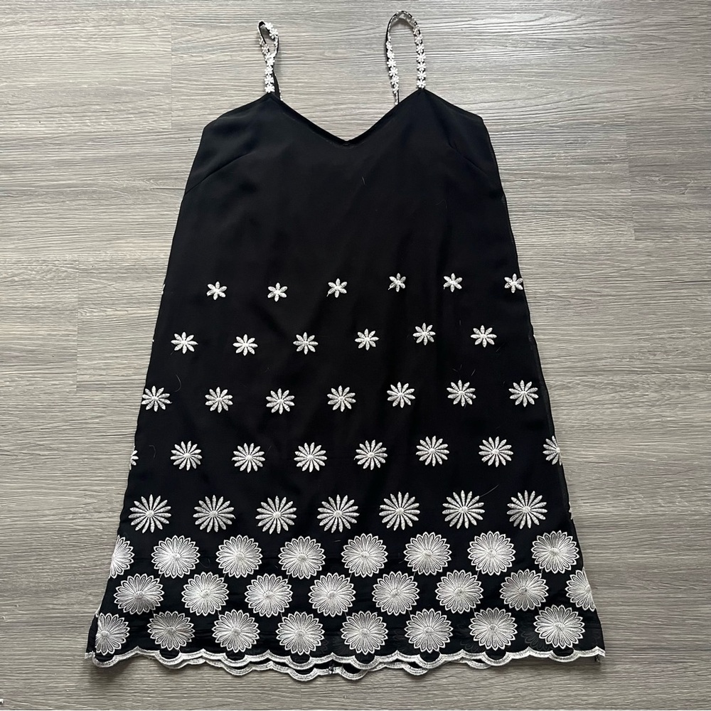 Coquette Black & White Lace Floral Mini Sundress